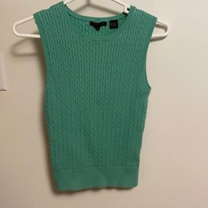 Jeanne Pierre Cable knit green sweater vest small